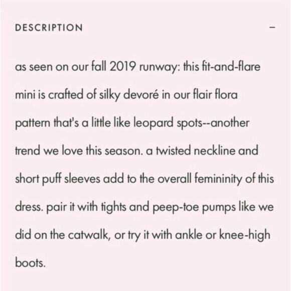 NWT Kate Spade Runway Collection Flair Flora Devore Mini Dress size 4 - Picture 10 of 10